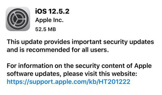 麻涌镇苹果手机维修分享iOS12.5.2发布，建议所有老苹果用户安装 
